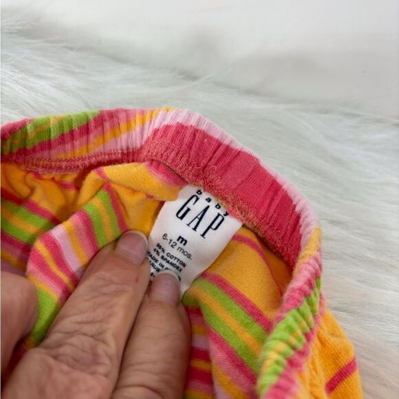 Baby Gap Pink Striped Shorts Medium 6 Months - Picture 5 of 5